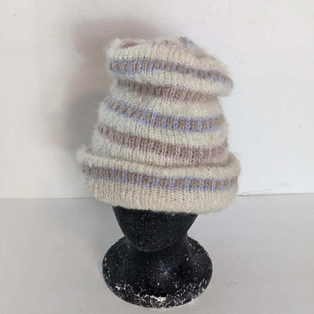 Scandi Girl Knit Hat Boho Cottage Core Shabby Chic‎ Coastal Vintage - Picture 4 of 6